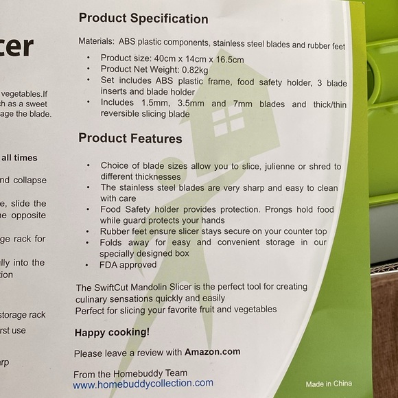 Mandolin Slicer (Home Buddy Brand) Like New in Box - Picture 7 of 7